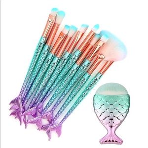 MakeUp Brushes 11 pcs Mermaid Set